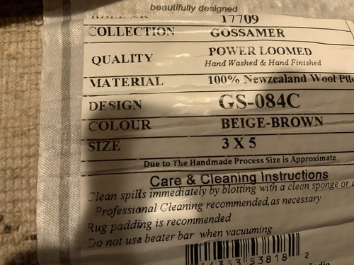 Rizzy Gossamer Area Rug, Style# GS084C, Size 3' x 5', Beige/Brown - Picture 14 of 18