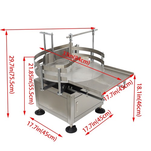 110V Desktop 23.6" Automatic Bottle Accumulation Table Rotary Bottle Conveyor - Picture 11 of 24