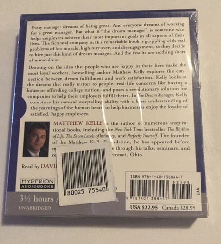 The Dream Manager by Matthew Kelly 2007 CD Audiobook NEW Free Shipping - Imagen 2 de 2