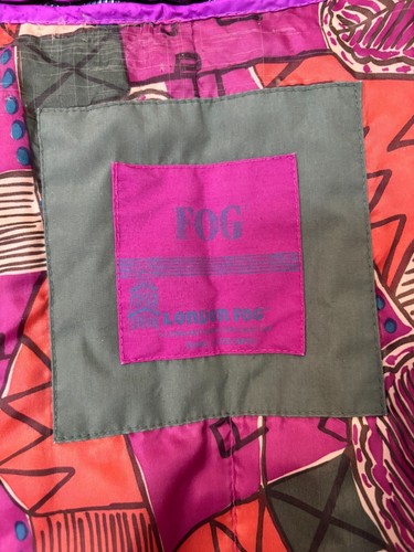 Vintage London Fog Womens Medium Winter Jacket Turquoise Magenta Retro Lined 90s - Picture 10 of 24