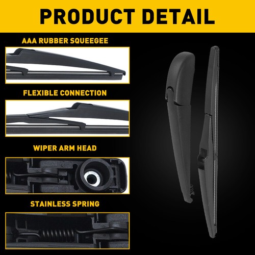 Rear Wiper Blade and Arm for Jeep Compass 2017-2020 Back Window Windshield Wiper - Picture 7 of 12