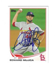 Autographed Signed Edward Mujica St. Louis Cardinals 2013 Topps  card #96 w/ COA