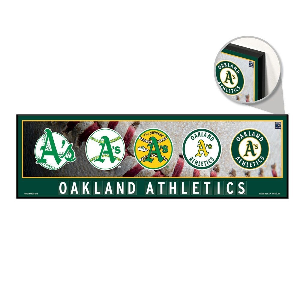 OAKLAND ATHLETICS A'S LOGO'S COOPERSTOWN COLLECTION WOOD SIGN 9