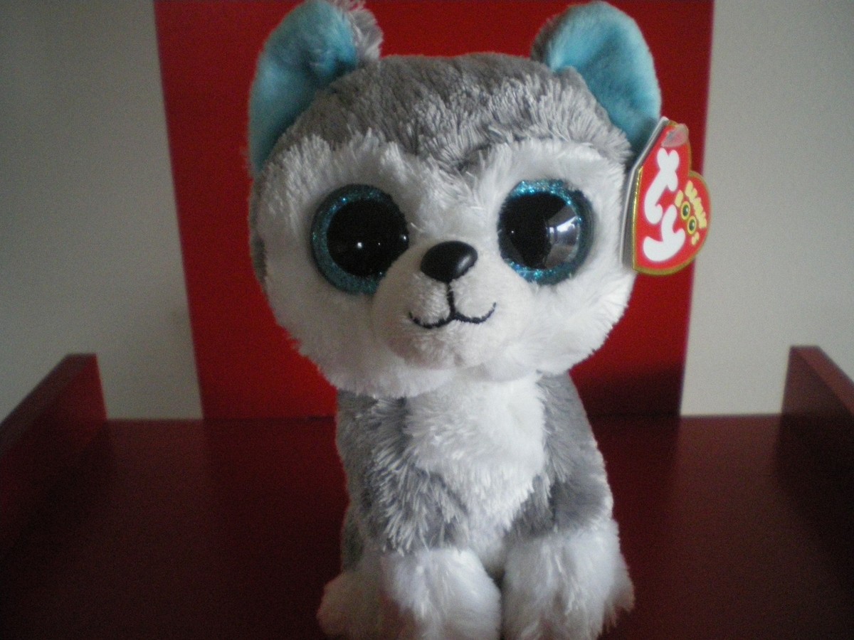 Ty Beanie Boos Slush the husky dog 6 inch NWMT. SPARKLY EYES