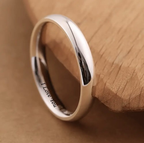 Titan Hof geformt hoch poliertes Ehering Band graviert. - Bild 4 von 10