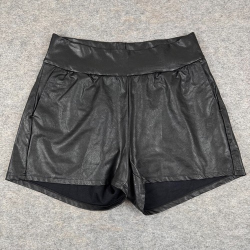 Commando Faux Leather Shorts 2.5" Pull On Pockets Black Womens Small S