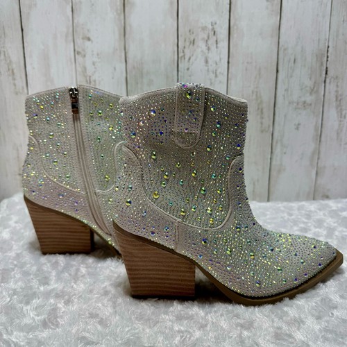 Madden Girl Women’s Jolene Rhinestone Western Boost Size 7.5 - Picture 5 of 9
