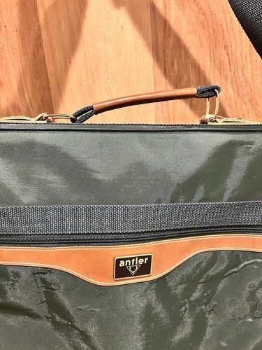 Vintage Antler Green & Brown Suit / Dress Garment Travel Carrier Bag Holder - Picture 7 of 12