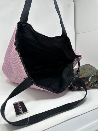 Ideology Womens Mesh Faux Trim Tote With Pouch Pinkmulti Handbag - Picture 12 of 12