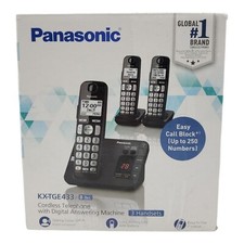 Panasonic KX-TGE433B DECT 6.0 Expandable Rechargeable Cordless Home Phone System
