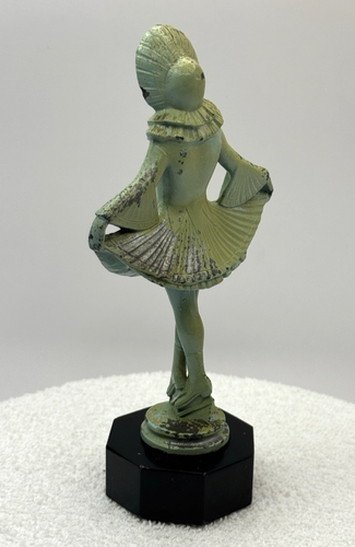 Vintage Ice Skater SONJA HENIE Metal Statue Figure Figurine Octagonal Base - Picture 8 of 20