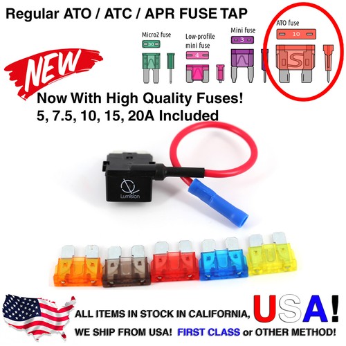 Lumision Fuse Tap Regular ATO ATC APR w/ Fuse Set Dash Cam Radar DIY Car - Picture 1 of 11