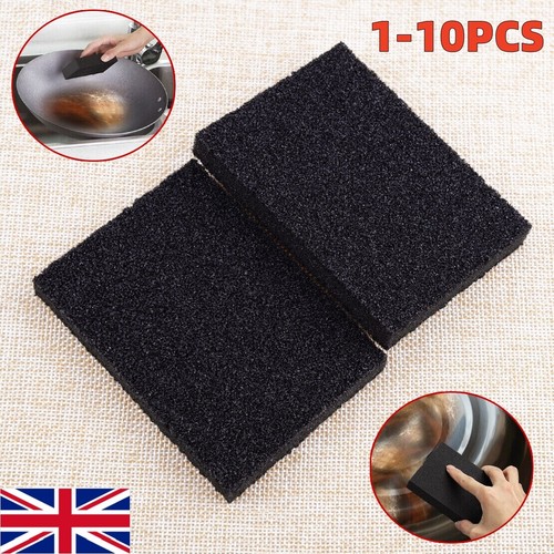 Black Nano Emery Magic Cleaner Rub Pot Rust Focal Stains Cleaning Sponge Wipe UK - Picture 5 of 16