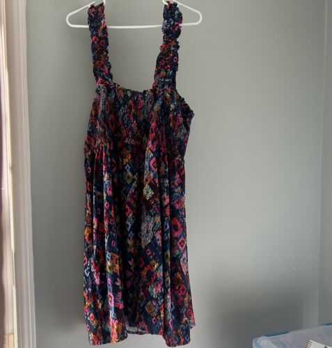Terra & Sky Women's Plus Summer Smock Dress Knee Length NEW Size XL (16-18)