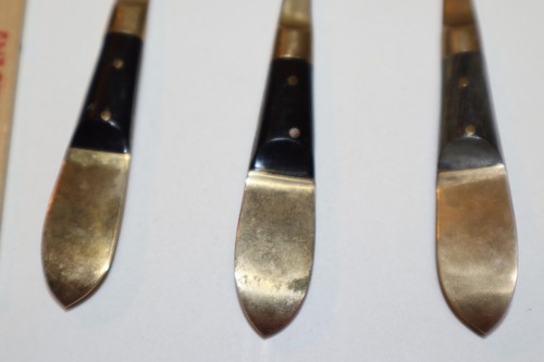 Vintage Thailand Buddha Gold & Black Wood - Lot of 3 Cocktail Spoons 4.5" - Picture 7 of 7