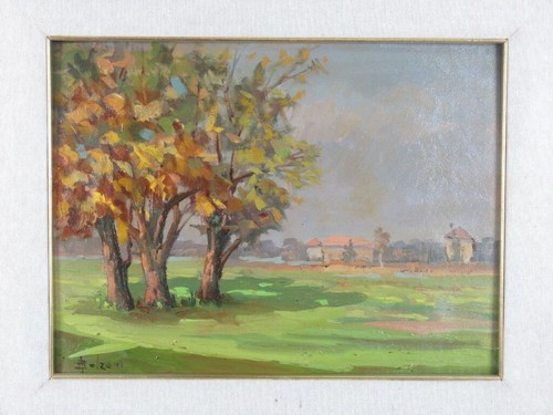 AUGUSTO BOLZONI MILAN PAINTING MILANESE COUNTRYSIDE 20TH CENTURY - Picture 2 of 10