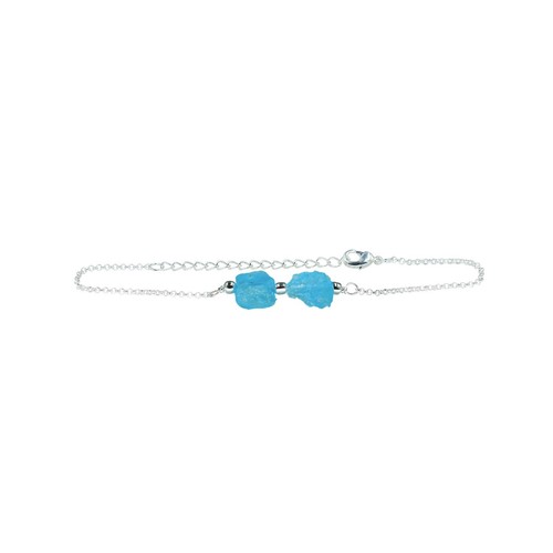 Natürlich Roh Aquamarin Perlen Verstellbar Armband für Damen Birthstone Schmuck - Bild 4 von 20