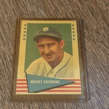 ORIGINAL 1961 FLEER BASEBALL GREATS Mickey Cochrane DETROIT TIGERS CARD #15