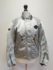 Cc910 Womens Weiss Persia Silver Armoured Sleeves Biker Jacket Uk S Eu 36
