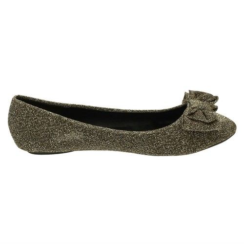 Saldi Donna F8858 Brillantini Scarpe Basse IN Rosso, Argento o Oro Da Spot On - Picture 5 of 9