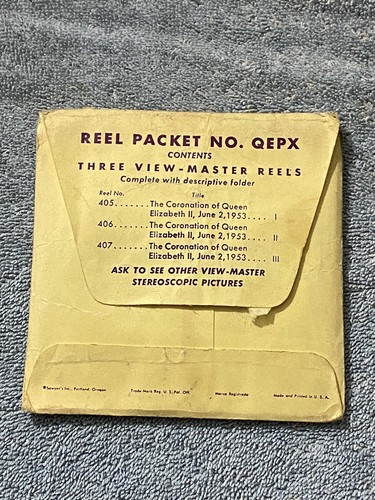 QUEEN ELIZABETH II CORONATION 1953 VIEW MASTER REELS COMPLETE SET BOOKLET - Picture 2 of 4
