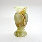 GREEN ONYX STONE URN VASE NATURAL MARBLE EFFECT HAND CARVED VINTAGE DECORATIVE