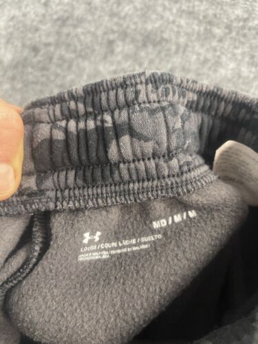 Under Armour Sweatpants Boys Medium Camouflage Black Gray Joggers Camo Youth N1 - Picture 5 of 9