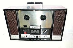 Vintage-Wards-Airline-GEN-3687A-Table-Top-Solid-State-Stereo-Reel-to-Reel-Tested