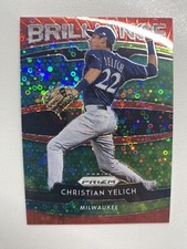 2020 Panini Prizm Brilliance Red Mojo Prizm #B-6 Christian Yelich Brewers