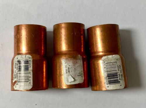 Lot of 3 W01337L Copper Sweat Reducer Coupling Adapters 1"x3/4" Plumbing Mueller - Picture 2 of 11