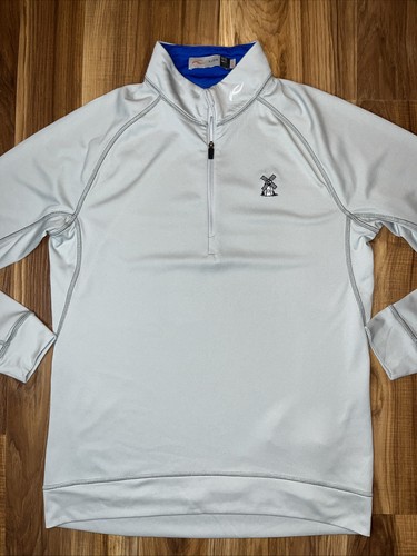 KJUS Golf Keano Half Zip Performance Stretch Pullover Mens Sm/48 Gray Active - Afbeelding 2 van 11