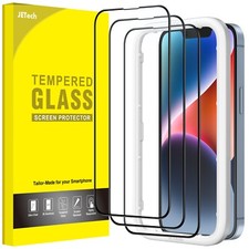 JETech Full Coverage Screen Protector for iPhone 17e 2026 /16e/14, 3-Pack