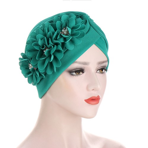 Flower Hat Women Bonnet Turban Muslim Hair Loss Cover Chemo Cap Hijab Head Wrap - Bild 3 von 35