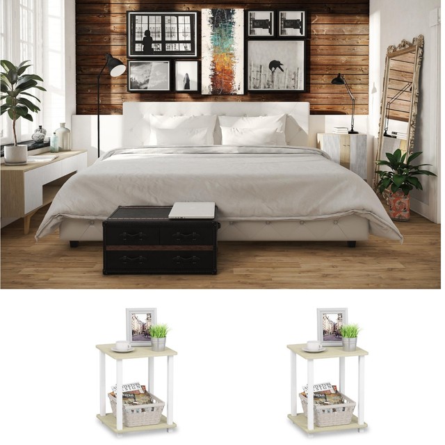 3 Piece King Size Bedroom Set Furniture Modern Style Lux Bed 2 Nightstands White For Sale Online Ebay