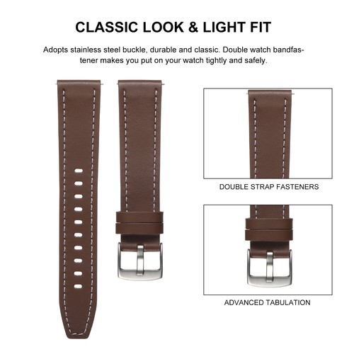 Für Galaxy Watch FE 7 6 5 4 40/43/45/46/47mm Adjust Classic Leder Uhrenarmband - Bild 4 von 26