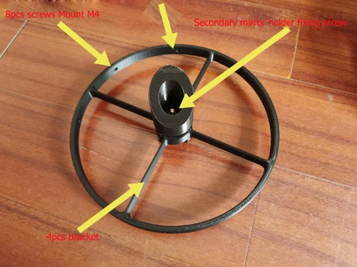 Newtonian Reflecting Telescope Secondary Flat Mirror Base 3D Print Mirror Holder - Picture 8 of 8