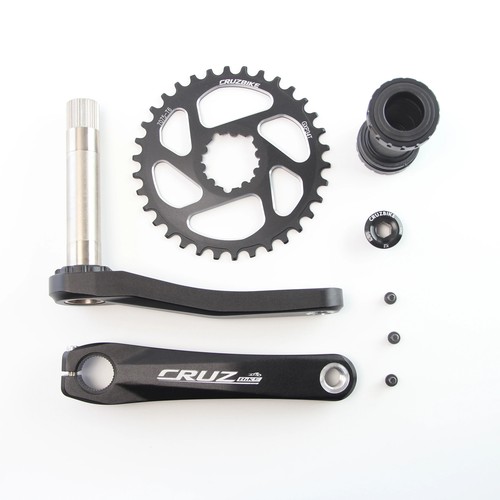 Kid's Mountain Bike Crankset 155/160/165/170/175mm Chainring 30/32/34/36/38T BB - Picture 33 of 45