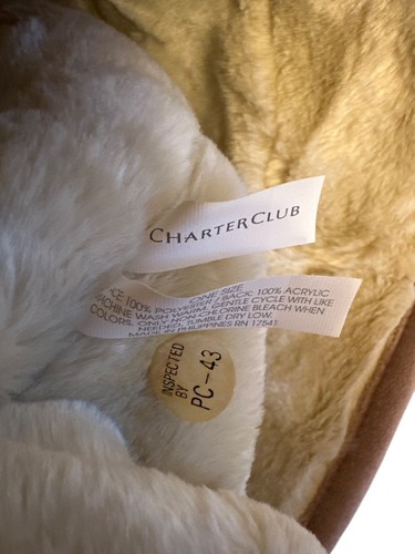 Charter Club Womens Suede-Look Bucket Hat One Size Acrylic & Polyester Beige - Picture 4 of 5