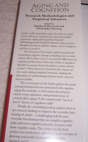 Aging and Cognition: Research Methodologies and Empirical Advances Bosworth hc - Bild 2 von 4