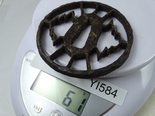 YI584 TSUBA Samurai Schwert Schutz Japanische Katana Klinge Vintage Antik Kunst - Bild 12 von 12