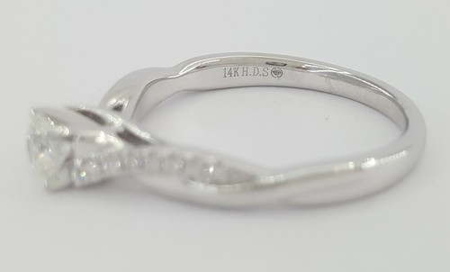 Helzberg 0.45 ct 14K Round Diamond Crossover Engagement Ring Rtl $2400 - Picture 9 of 12