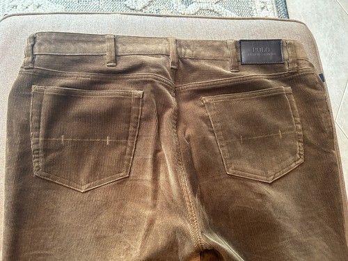 Polo Ralph Lauren Corduroy Pants Khaki Stretch Straight Fit Mens Size 36 x 30 - Picture 4 of 7