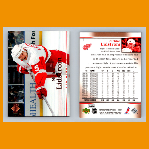 Nicklas Lidstrom Lot 6 Hockey Cards 1999 Upper Deck Black Diamond Set Collection - Picture 7 of 8