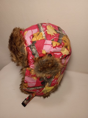 Dakota Dan Pink Camo Flap Ears Winter Hat One Size - New Without Tags - Picture 4 of 4