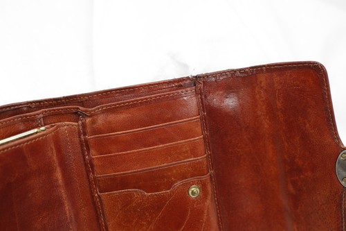 Oroton braune Leder Geldbörse, Made in Australia, dreifach faltbar, Münzbörse, Druckknopfverschluss - Bild 9 von 24