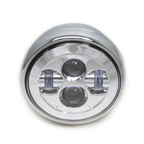 7" Chrome LED headlight daymaker cafe racer bobber project custom BMW Harley - Picture 3 of 4