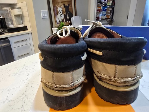 NEW! TIMBERLAND MEN'S AUTHENTIC BOAT SHOE Black and Tan Size 10 TB0A5RH8DH4 - Picture 4 of 14