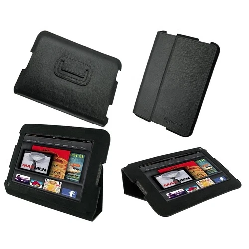 rooCASE for Amazon Kindle Fire HD 7" Leather Folio Case Black - Image 2 of 3