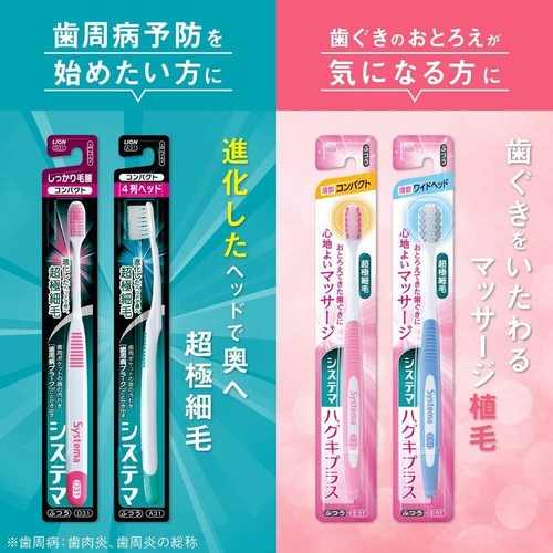 JAPAN LION Zahnbürste Systema B31 Slim Normal Typ 6 Stück mit SPURUNG - Bild 4 von 6