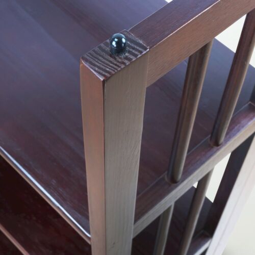3-Shelf Folding Stackable Bookcase 27.5" Wide-Espresso - Picture 7 of 12